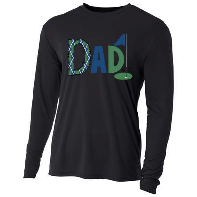 Dad Golf Birthday Boy Family Matching Golf Birthday Cooling Performance Long Sleeve Crew