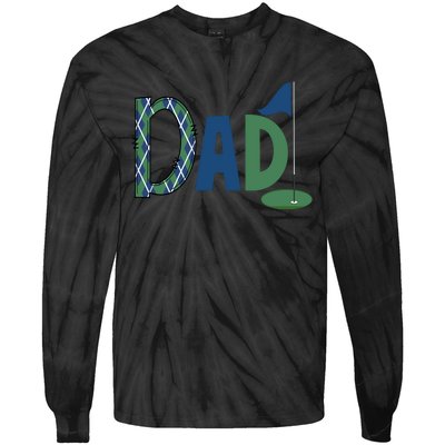 Dad Golf Birthday Boy Family Matching Golf Birthday Tie-Dye Long Sleeve Shirt