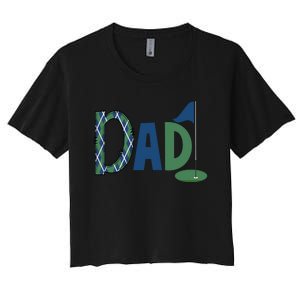 Dad Golf Birthday Boy Family Matching Golf Birthday Women's Crop Top Tee