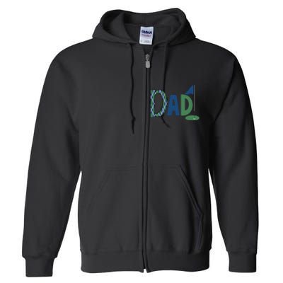 Dad Golf Birthday Boy Family Matching Golf Birthday Full Zip Hoodie