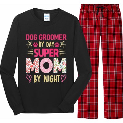 Dog Groomer By Day Super Moms By Night Long Sleeve Pajama Set