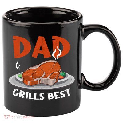 Dad Grills Best Steak Grilling Barbecue Fathers Day Bbq Gift 11oz C Handle Ceramic Mug