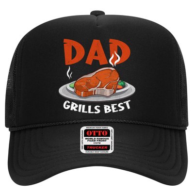 Dad Grills Best Steak Grilling Barbecue Fathers Day Bbq Gift Trucker Hat