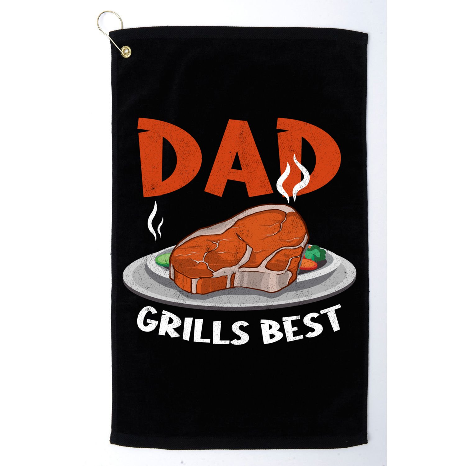 Dad Grills Best Steak Grilling Barbecue Fathers Day Bbq Gift Golf Towel