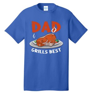 Dad Grills Best Steak Grilling Barbecue Fathers Day Bbq Gift Tall T-Shirt