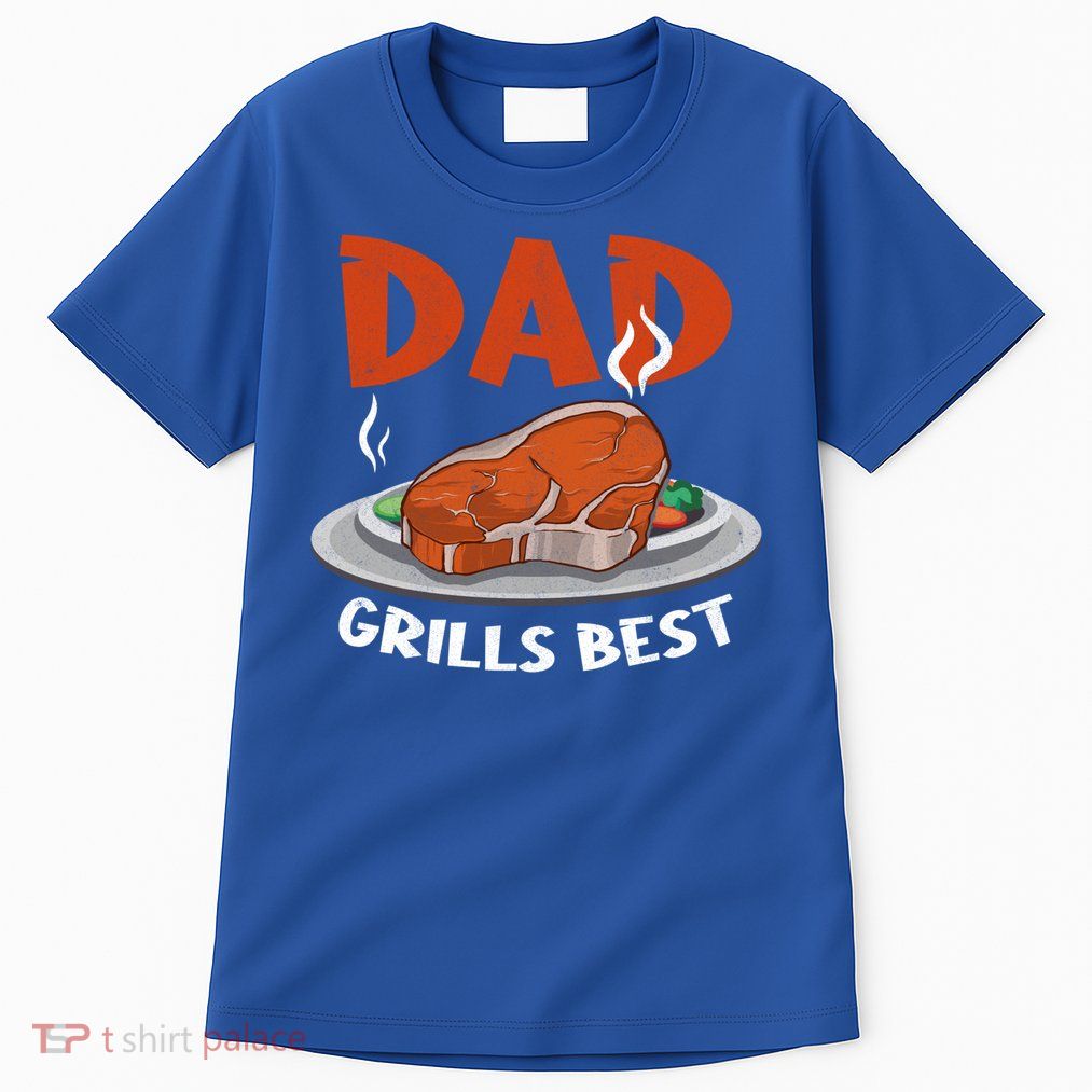 Dad Grills Best Steak Grilling Barbecue Fathers Day Bbq Gift Tall T-Shirt