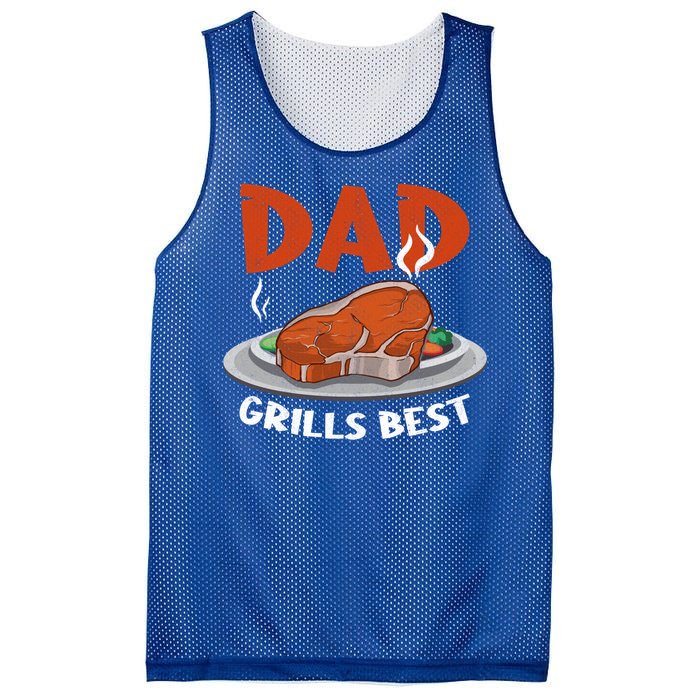 Dad Grills Best Steak Grilling Barbecue Fathers Day Bbq Gift Mesh Reversible Basketball Jersey Tank