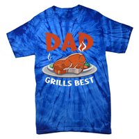 Dad Grills Best Steak Grilling Barbecue Fathers Day Bbq Gift Tie-Dye T-Shirt