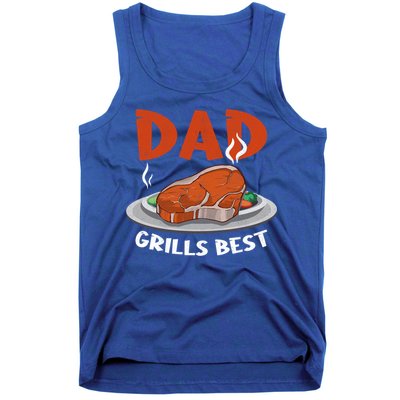 Dad Grills Best Steak Grilling Barbecue Fathers Day Bbq Gift Tank Top