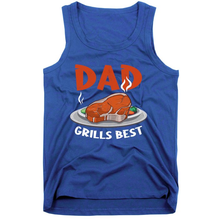 Dad Grills Best Steak Grilling Barbecue Fathers Day Bbq Gift Tank Top