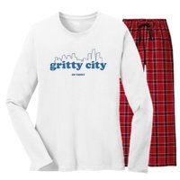 Detroit Gritty City Women's Long Sleeve Flannel Pajama Set 