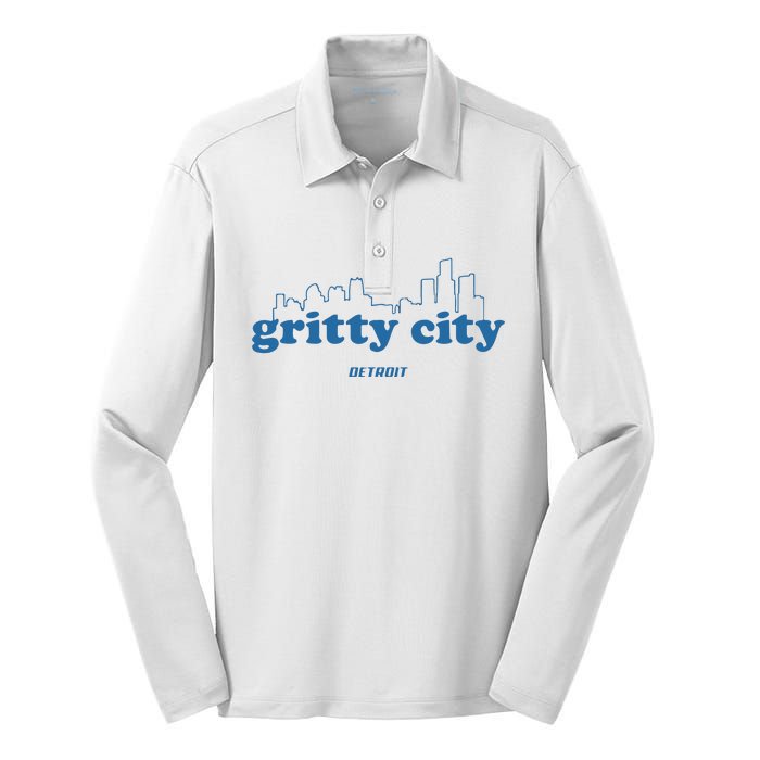 Detroit Gritty City Silk Touch Performance Long Sleeve Polo