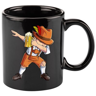 Dabbing German Clothes Oktoberfest Lederhosen Men Prost Beer 11oz C Handle Ceramic Mug