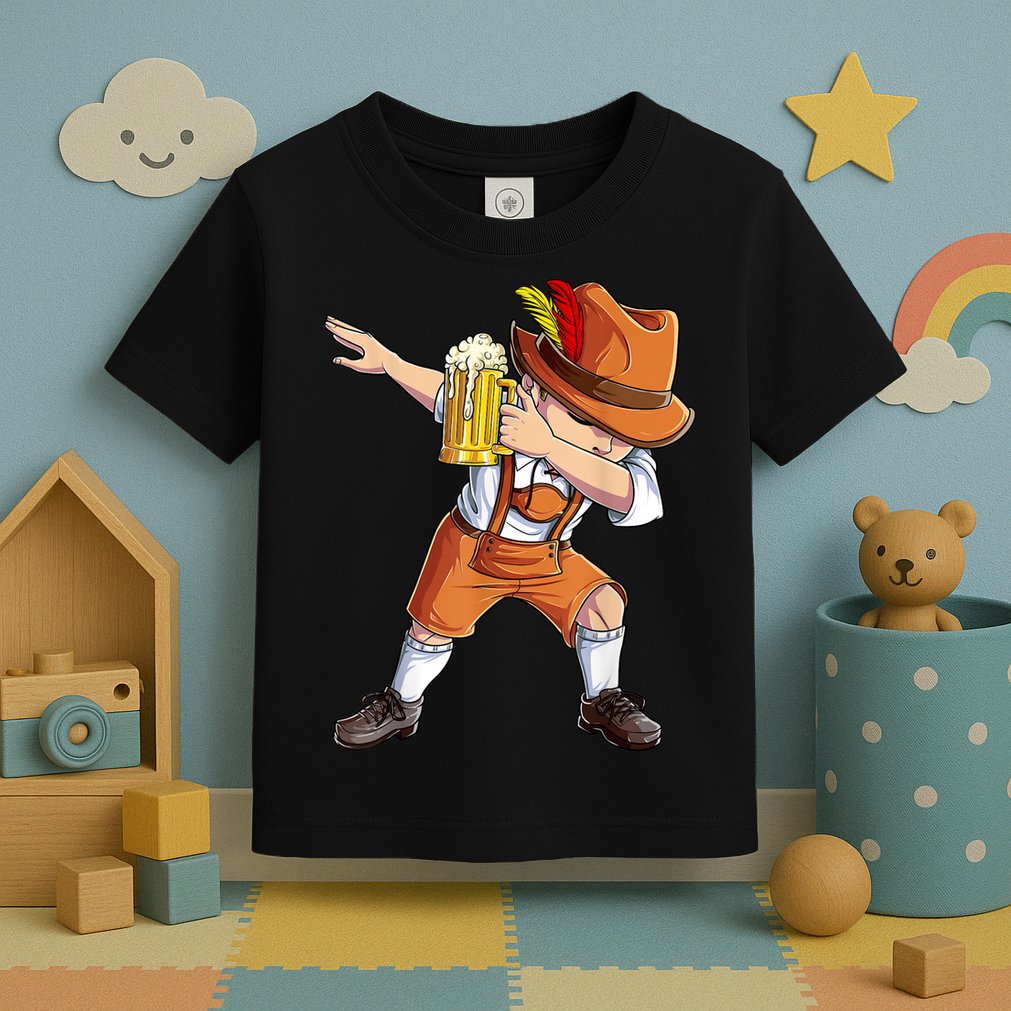 Dabbing German Clothes Oktoberfest Lederhosen Men Prost Beer Toddler T-Shirt
