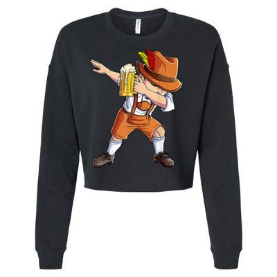 Dabbing German Clothes Oktoberfest Lederhosen Men Prost Beer Cropped Pullover Crew