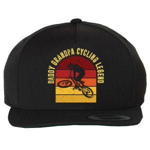 Daddy Grandpa Cycling Legend Gift Wool Snapback Cap