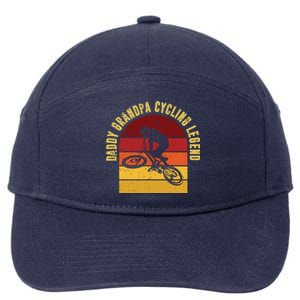 Daddy Grandpa Cycling Legend Gift 7-Panel Snapback Hat