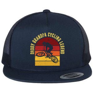 Daddy Grandpa Cycling Legend Gift Flat Bill Trucker Hat