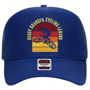 Daddy Grandpa Cycling Legend Gift High Crown Mesh Back Trucker Hat