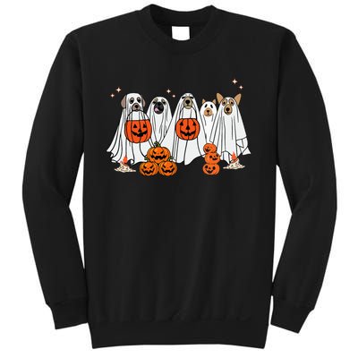 Dog Ghost Cute Dog Dressed As Ghost Funny Halloween Dog Sweatshirt