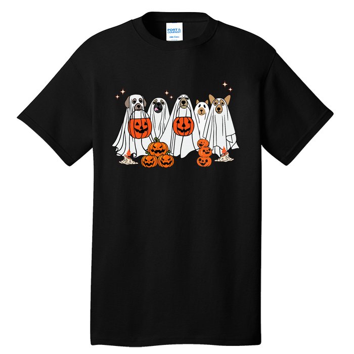 Dog Ghost Cute Dog Dressed As Ghost Funny Halloween Dog Tall T-Shirt