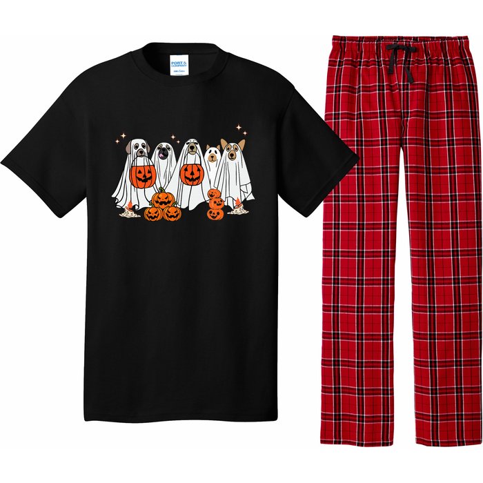 Dog Ghost Cute Dog Dressed As Ghost Funny Halloween Dog Pajama Set