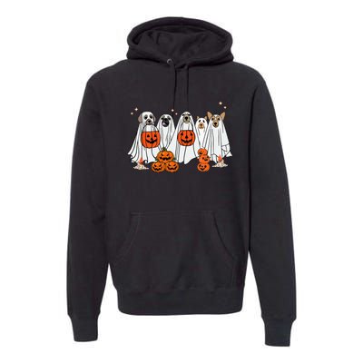 Dog Ghost Cute Dog Dressed As Ghost Funny Halloween Dog Premium Hoodie