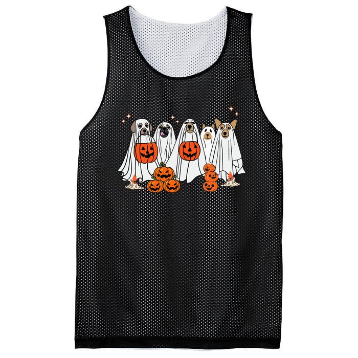 Dog Ghost Cute Dog Dressed As Ghost Funny Halloween Dog Mesh Reversible Basketball Jersey Tank