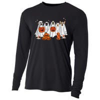 Dog Ghost Cute Dog Dressed As Ghost Funny Halloween Dog Cooling Performance Long Sleeve Crew