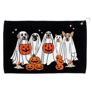 Dog Ghost Cute Dog Dressed As Ghost Funny Halloween Dog Grommeted Golf Towel