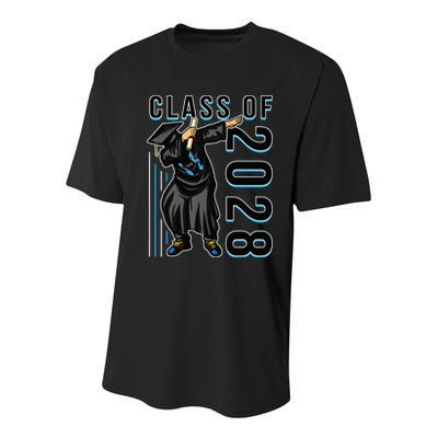 Dabbing Graduation Class Of 2028 Youth Performance Sprint T-Shirt