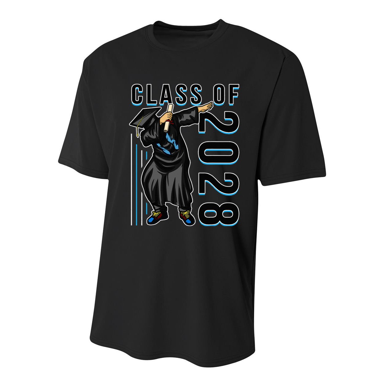 Dabbing Graduation Class Of 2028 Youth Performance Sprint T-Shirt