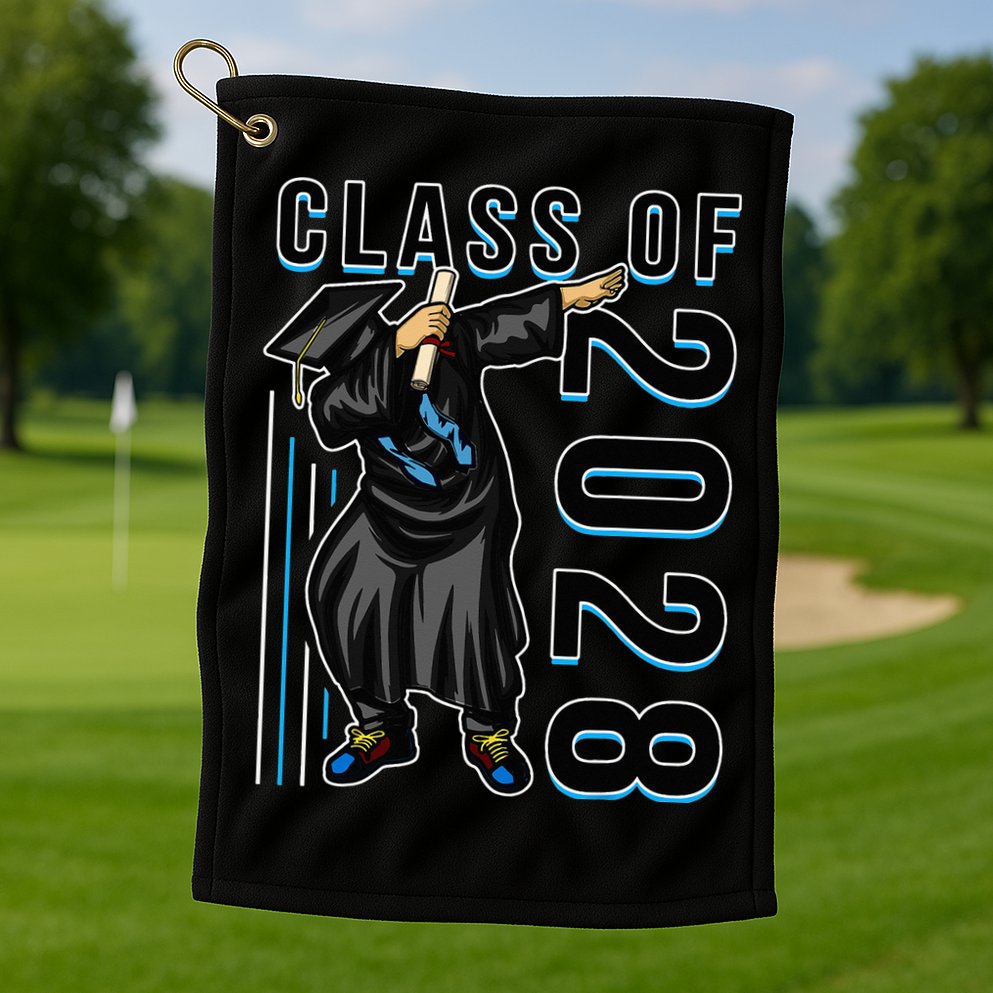 Dabbing Graduation Class Of 2028 Golf Towel