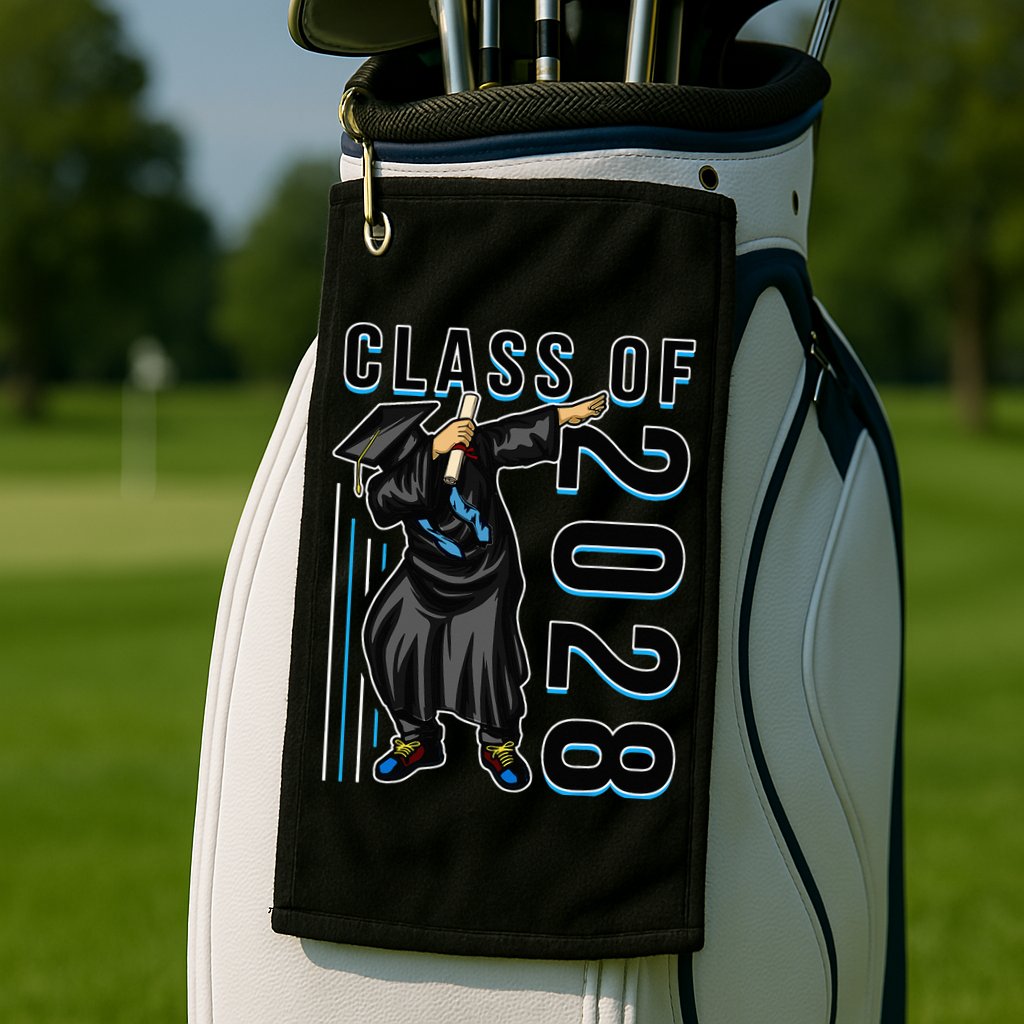 Dabbing Graduation Class Of 2028 Golf Towel