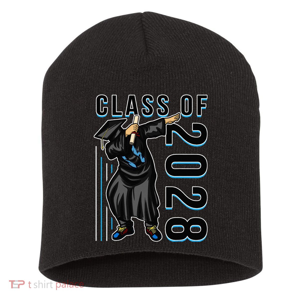 Dabbing Graduation Class Of 2028 Short Acrylic Beanie