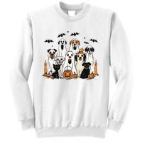 Dog Ghost Cute Dog Dressed As Ghost Funny Halloween Dog Sweatshirt