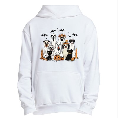 Dog Ghost Cute Dog Dressed As Ghost Funny Halloween Dog Urban Pullover Hoodie