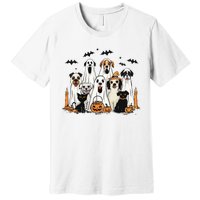 Dog Ghost Cute Dog Dressed As Ghost Funny Halloween Dog Premium T-Shirt