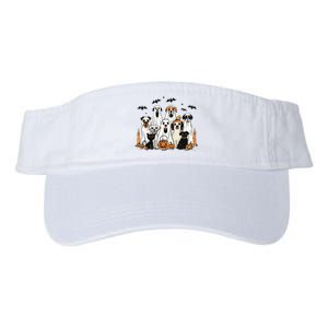 Dog Ghost Cute Dog Dressed As Ghost Funny Halloween Dog Valucap Bio-Washed Visor