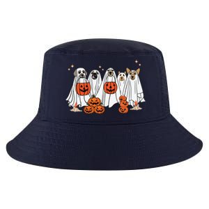 Dog Ghost Cute Dog Dressed As Ghost Funny Halloween Dog Cool Comfort Performance Bucket Hat