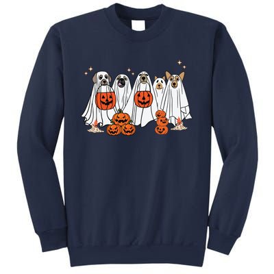 Dog Ghost Cute Dog Dressed As Ghost Funny Halloween Dog Sweatshirt