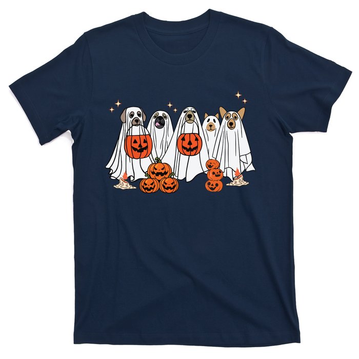 Dog Ghost Cute Dog Dressed As Ghost Funny Halloween Dog T-Shirt