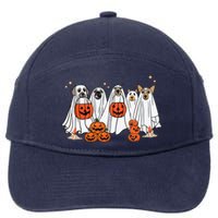 Dog Ghost Cute Dog Dressed As Ghost Funny Halloween Dog 7-Panel Snapback Hat