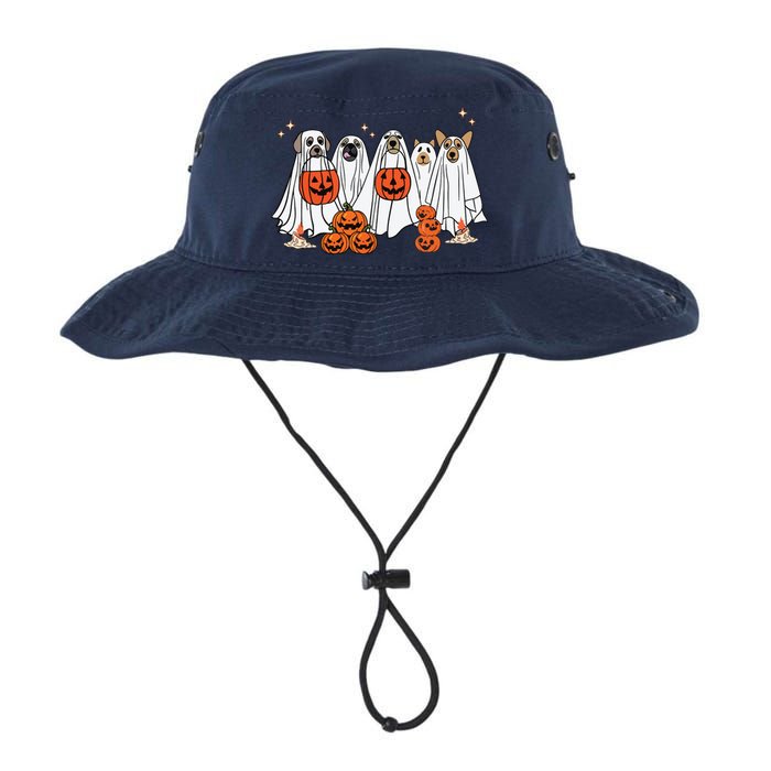 Dog Ghost Cute Dog Dressed As Ghost Funny Halloween Dog Legacy Cool Fit Booney Bucket Hat