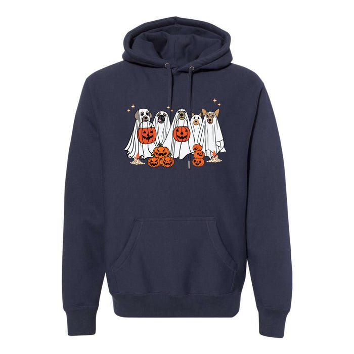 Dog Ghost Cute Dog Dressed As Ghost Funny Halloween Dog Premium Hoodie