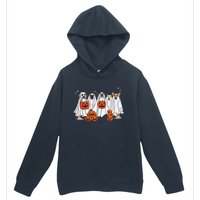 Dog Ghost Cute Dog Dressed As Ghost Funny Halloween Dog Urban Pullover Hoodie