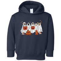 Dog Ghost Cute Dog Dressed As Ghost Funny Halloween Dog Toddler Hoodie