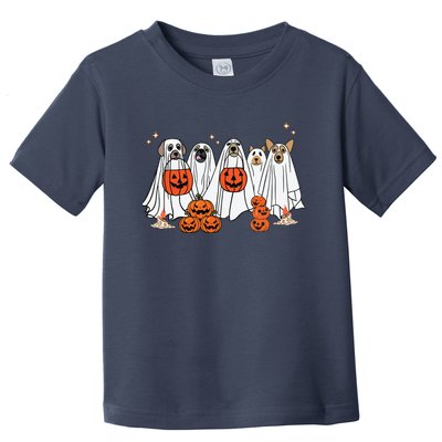 Dog Ghost Cute Dog Dressed As Ghost Funny Halloween Dog Toddler T-Shirt