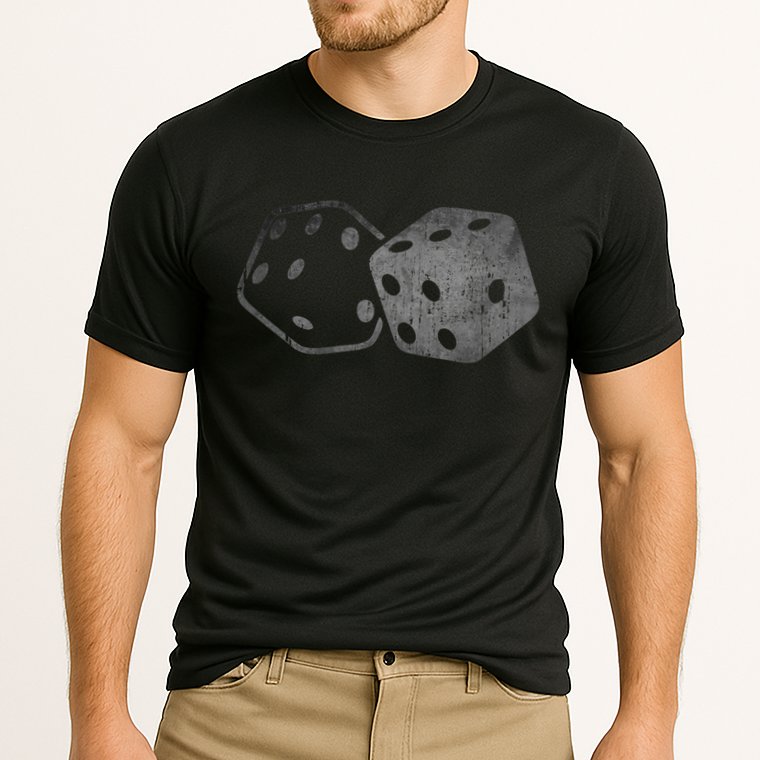 DICE Gambler Card Poker Craps Player Retro Vintage Men Women Cooling Performance Crew T-Shirt