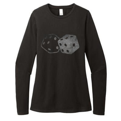 DICE Gambler Card Poker Craps Player Retro Vintage Men Women Womens CVC Long Sleeve Shirt